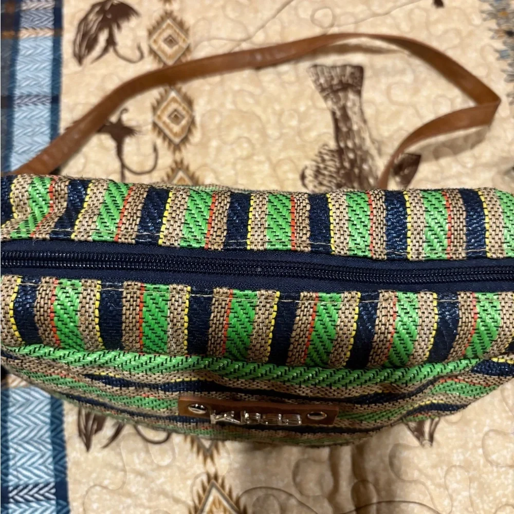 KBAS crossbody bag  blue, green, tan
